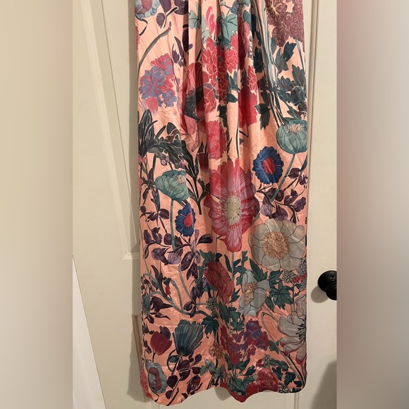 Free People $300 Botanical Long Maxi Strapless Dress Combo Rose Floral Bohemian‎ - Picture 6 of 15